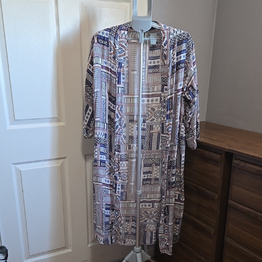 Geometric Patterned Kimono Cardigan